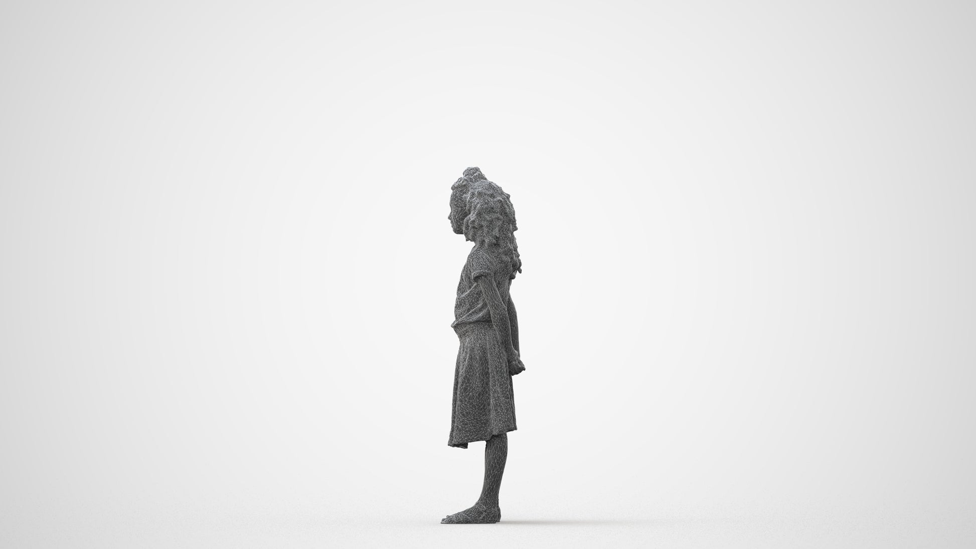 photogrammetry 3D girl casual kids, realistic human model archviz FBX, square thumbnail