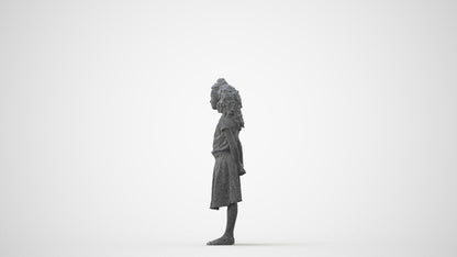 photogrammetry 3D girl casual kids, realistic human model archviz FBX, square thumbnail