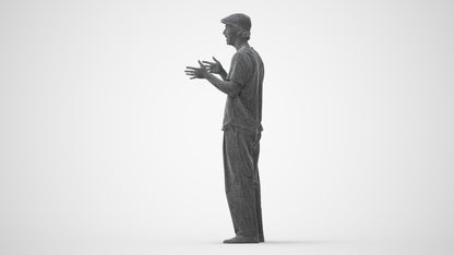 scanned 3D man casual standing, photogrammetry people for Enscape and V-Ray, square thumbnail
