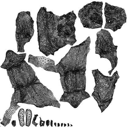 3D people model woman casual sitting, scanned human for 3ds Max rendering, wireframe top-down view