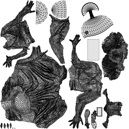 3D people model woman formal formalaffairs, scanned human for 3ds Max rendering, wireframe top-down view