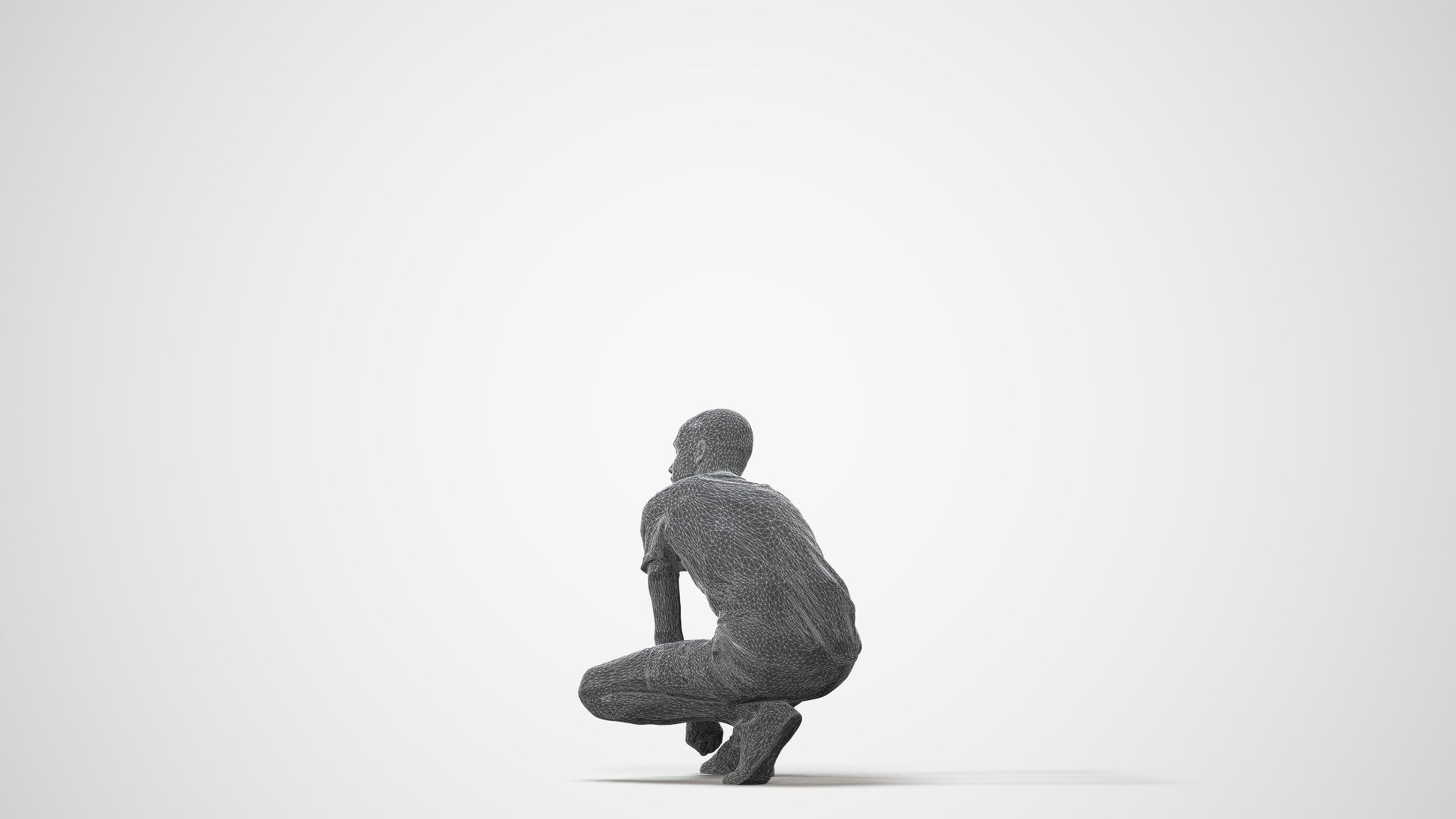 scanned 3D man casual standing, photogrammetry people for Enscape and V-Ray, square thumbnail