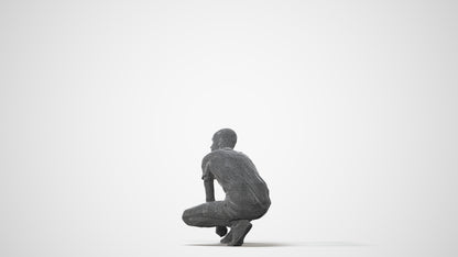 scanned 3D man casual standing, photogrammetry people for Enscape and V-Ray, square thumbnail