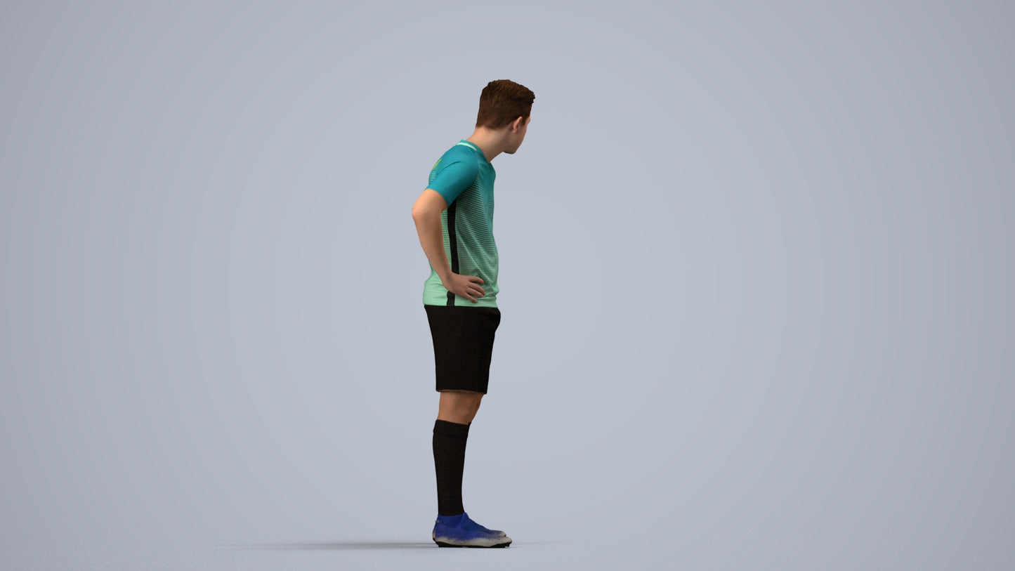 3D scanned man sport, photorealistic archviz people for Enscape and SketchUp, side view render
