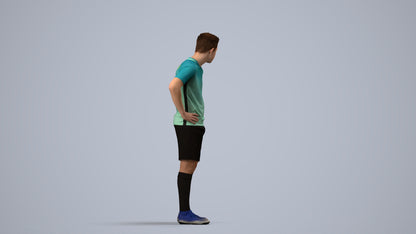 3D scanned man sport, photorealistic archviz people for Enscape and SketchUp, side view render