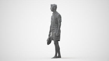 3D human model man casual walking, photogrammetry scanned person for archviz, square thumbnail