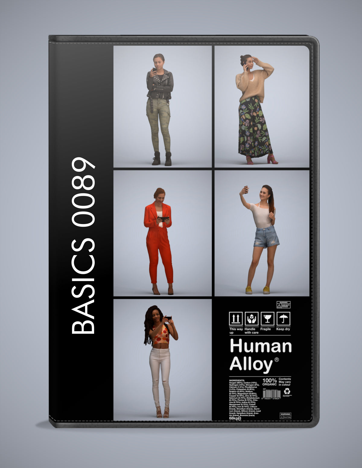 photogrammetry 3D people standing collection, 6 realistic human models archviz FBX