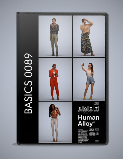 photogrammetry 3D people standing collection, 6 realistic human models archviz FBX