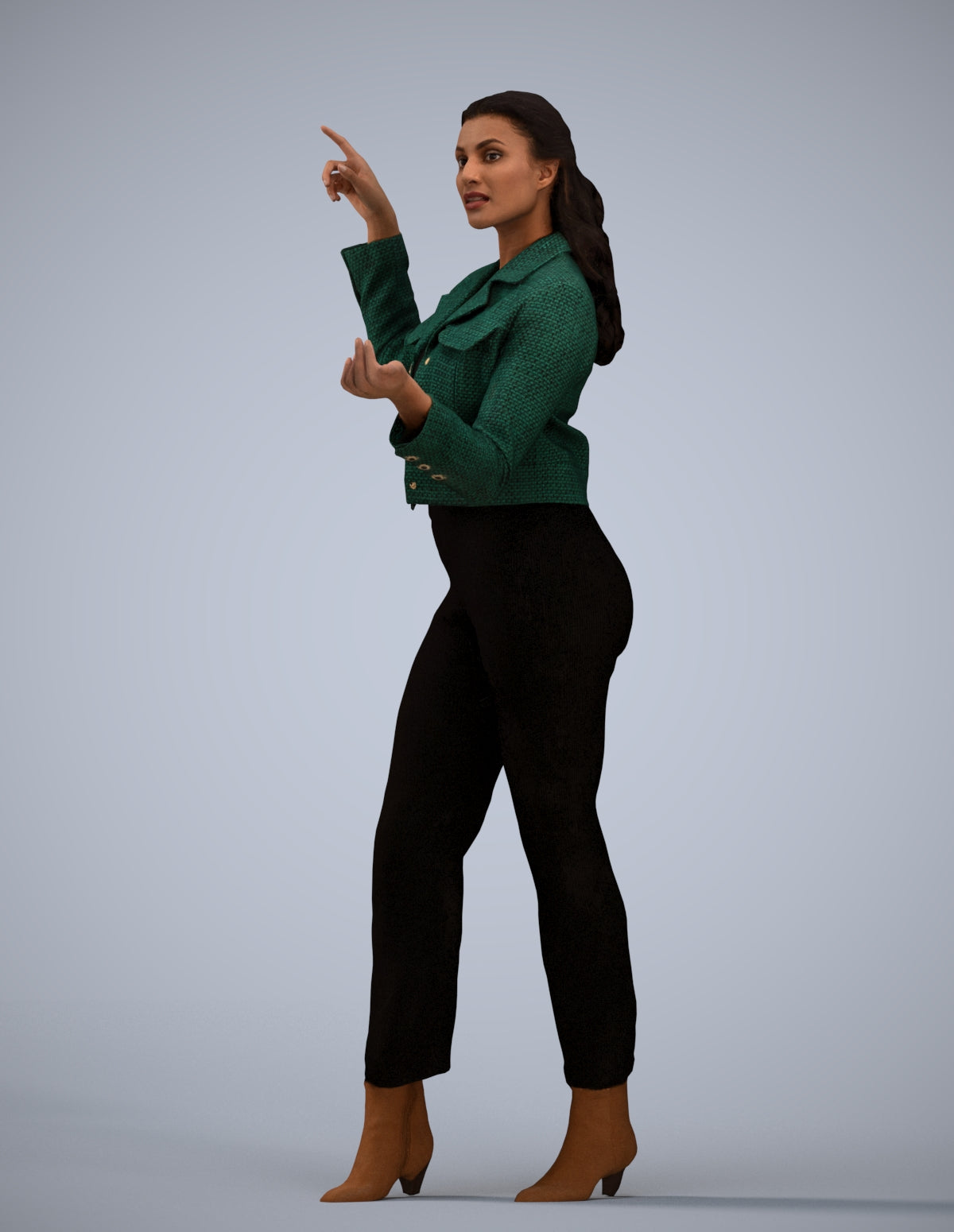 photogrammetry 3D woman business standing, realistic human model archviz FBX
