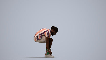 realistic 3D people man sport, render-ready for V-Ray and Corona, FBX OBJ, side view render