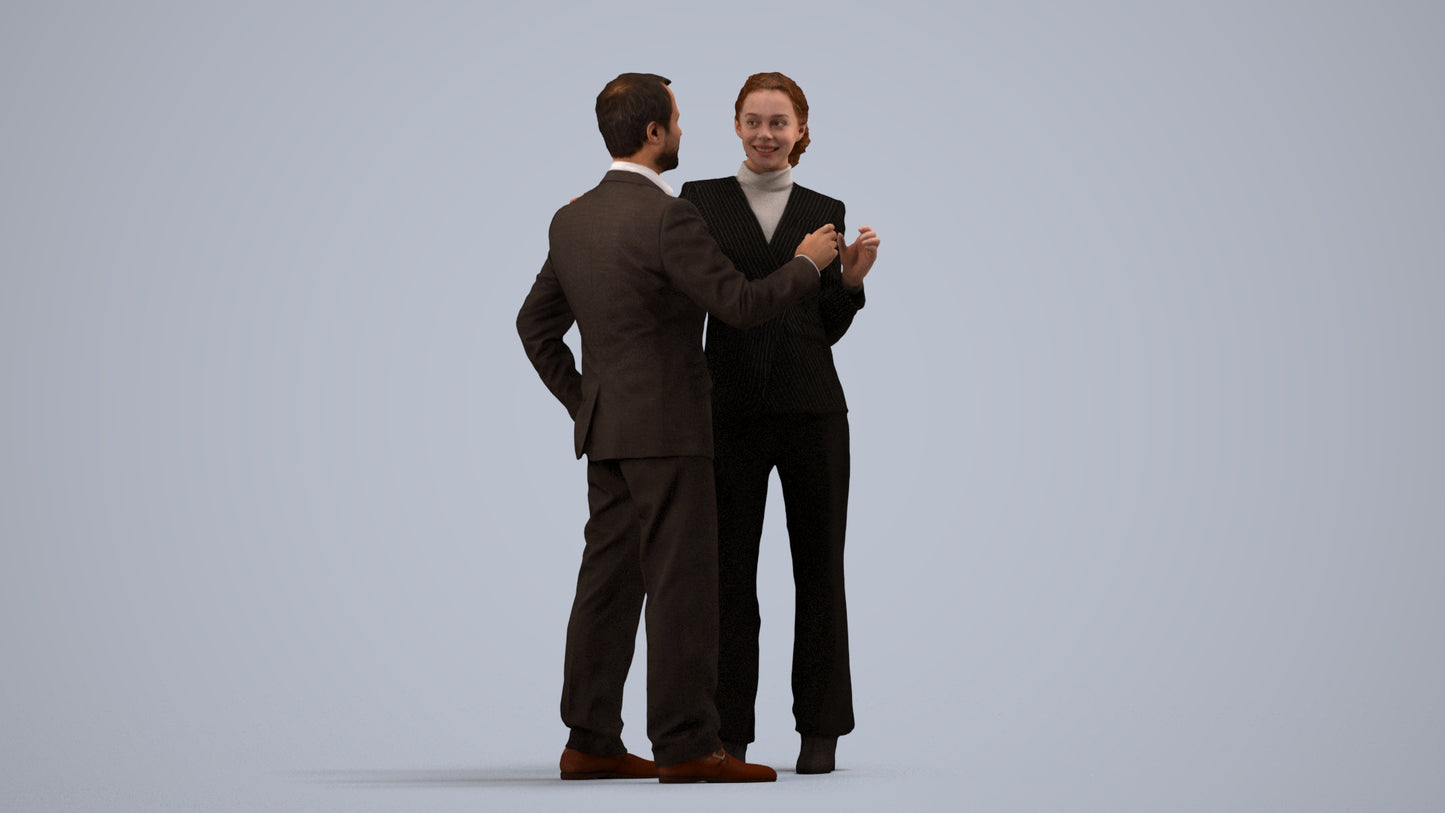 realistic 3D man business shopping, scanned archviz people for Blender and 3ds Max, side view render