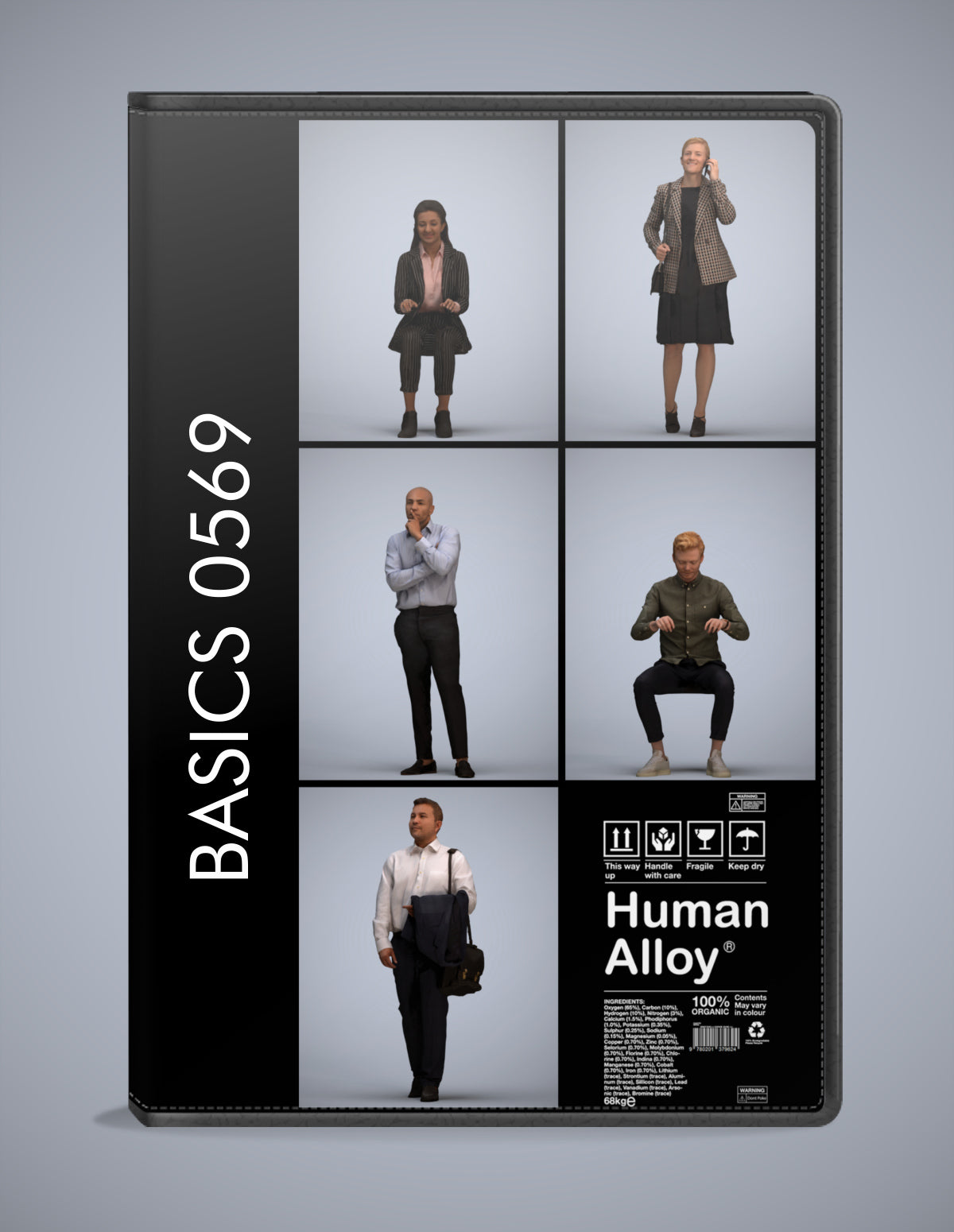 realistic 3D people business set, 5 render-ready models for V-Ray and Corona