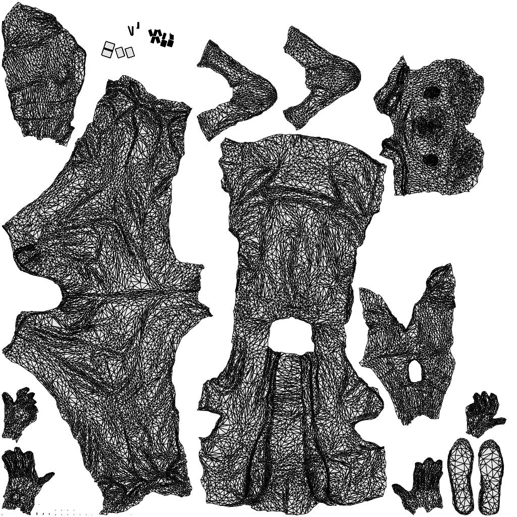 3D human model man casual standing, photogrammetry scanned person for archviz, wireframe top-down view