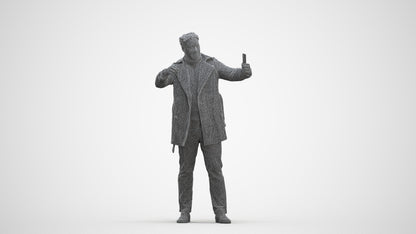 scanned 3D man casual standing, photogrammetry people for Enscape and V-Ray, three-quarter front view render