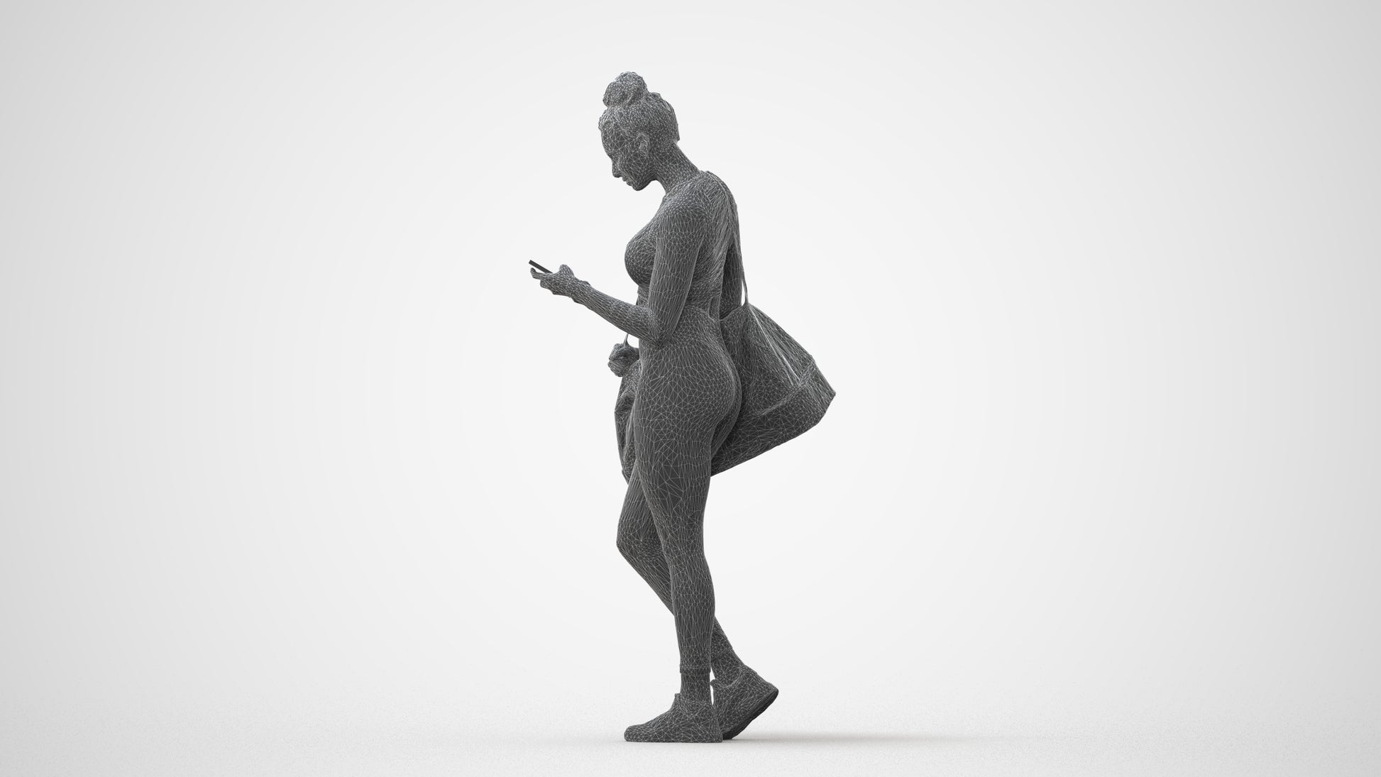 realistic 3D human woman sport, archviz people FBX OBJ for Blender, square thumbnail