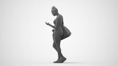 realistic 3D human woman sport, archviz people FBX OBJ for Blender, square thumbnail