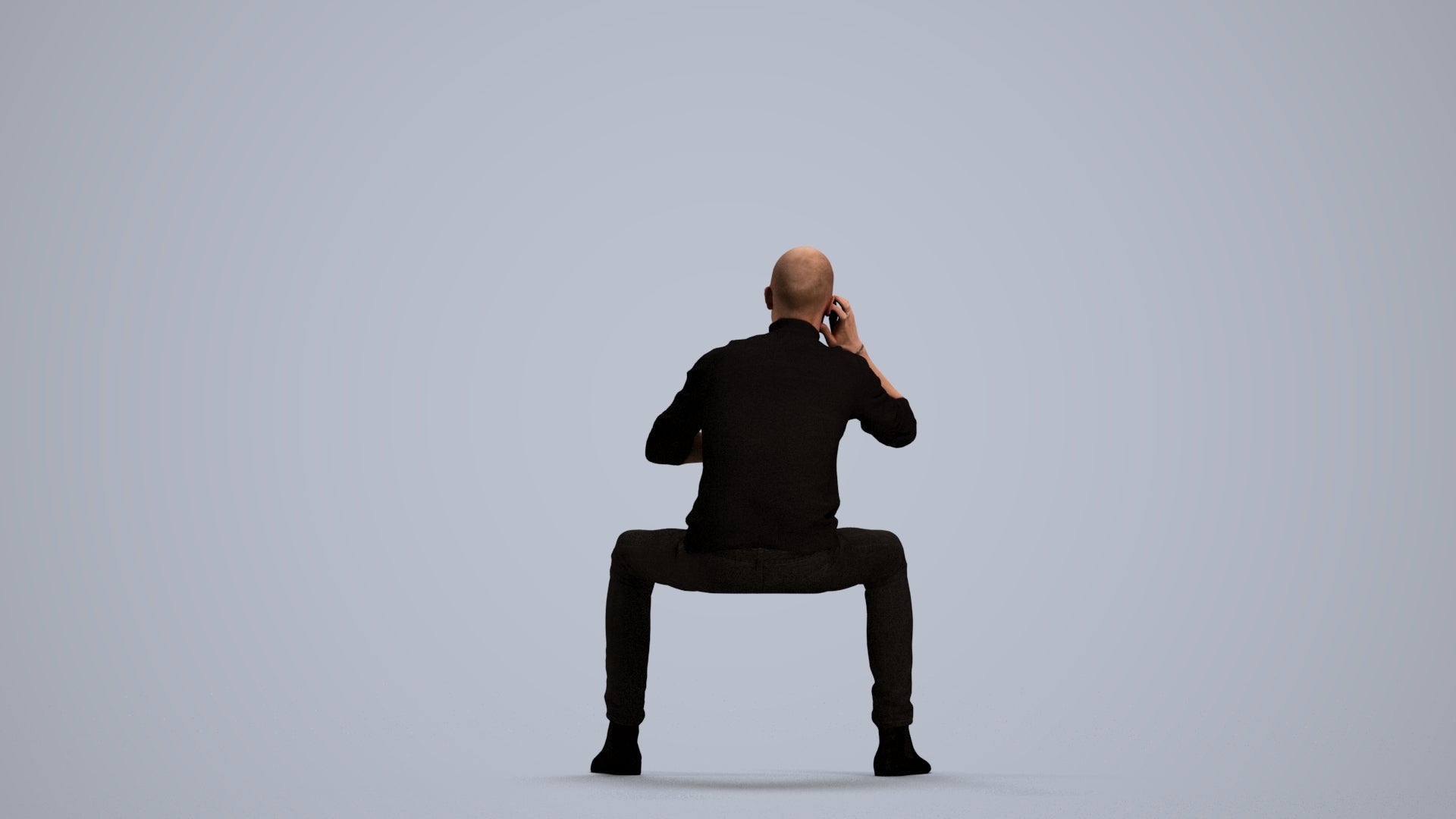 3D human model man casual business, photogrammetry scanned person for archviz, front view render