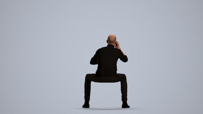 3D human model man casual business, photogrammetry scanned person for archviz, front view render