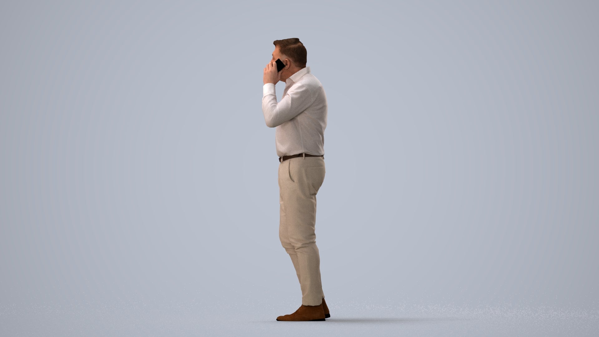 realistic 3D people man casual standing, render-ready for V-Ray and Corona, FBX OBJ, three-quarter view render