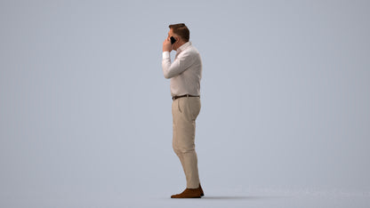 realistic 3D people man casual standing, render-ready for V-Ray and Corona, FBX OBJ, three-quarter view render