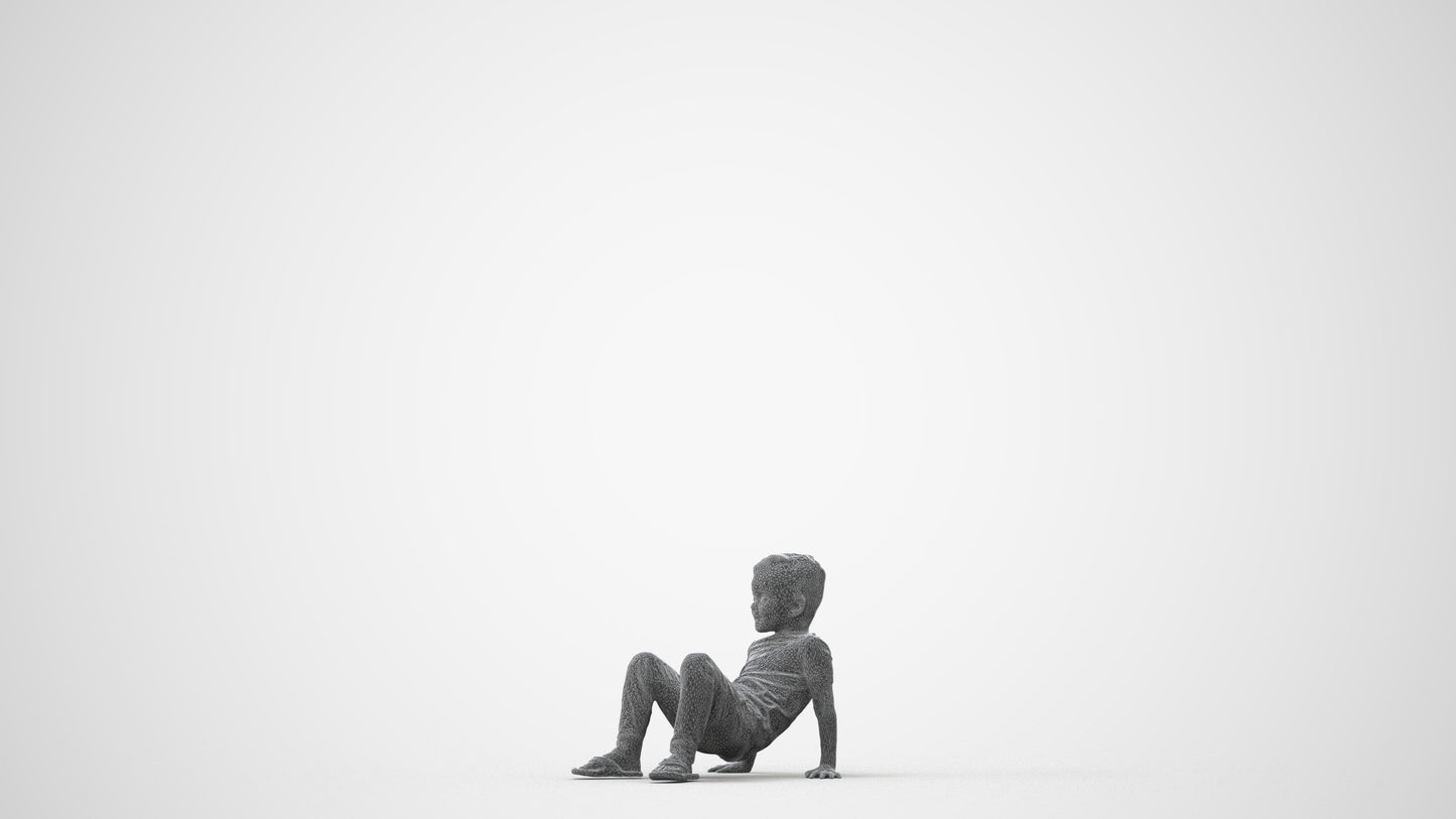 realistic 3D boy casual kids, scanned archviz people for Blender and 3ds Max, square thumbnail