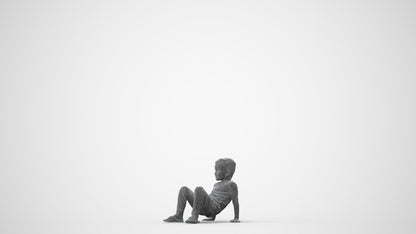 realistic 3D boy casual kids, scanned archviz people for Blender and 3ds Max, square thumbnail