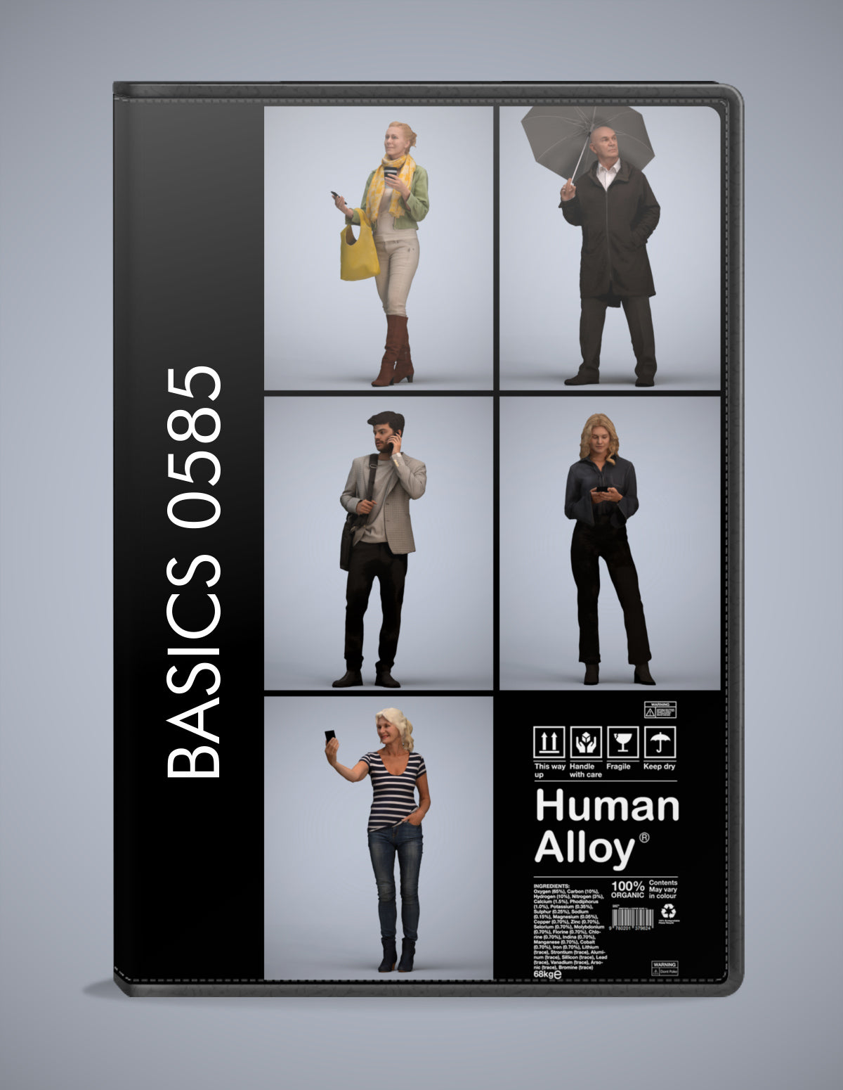 realistic 3D humans standing pack, 5 archviz people FBX OBJ for Blender