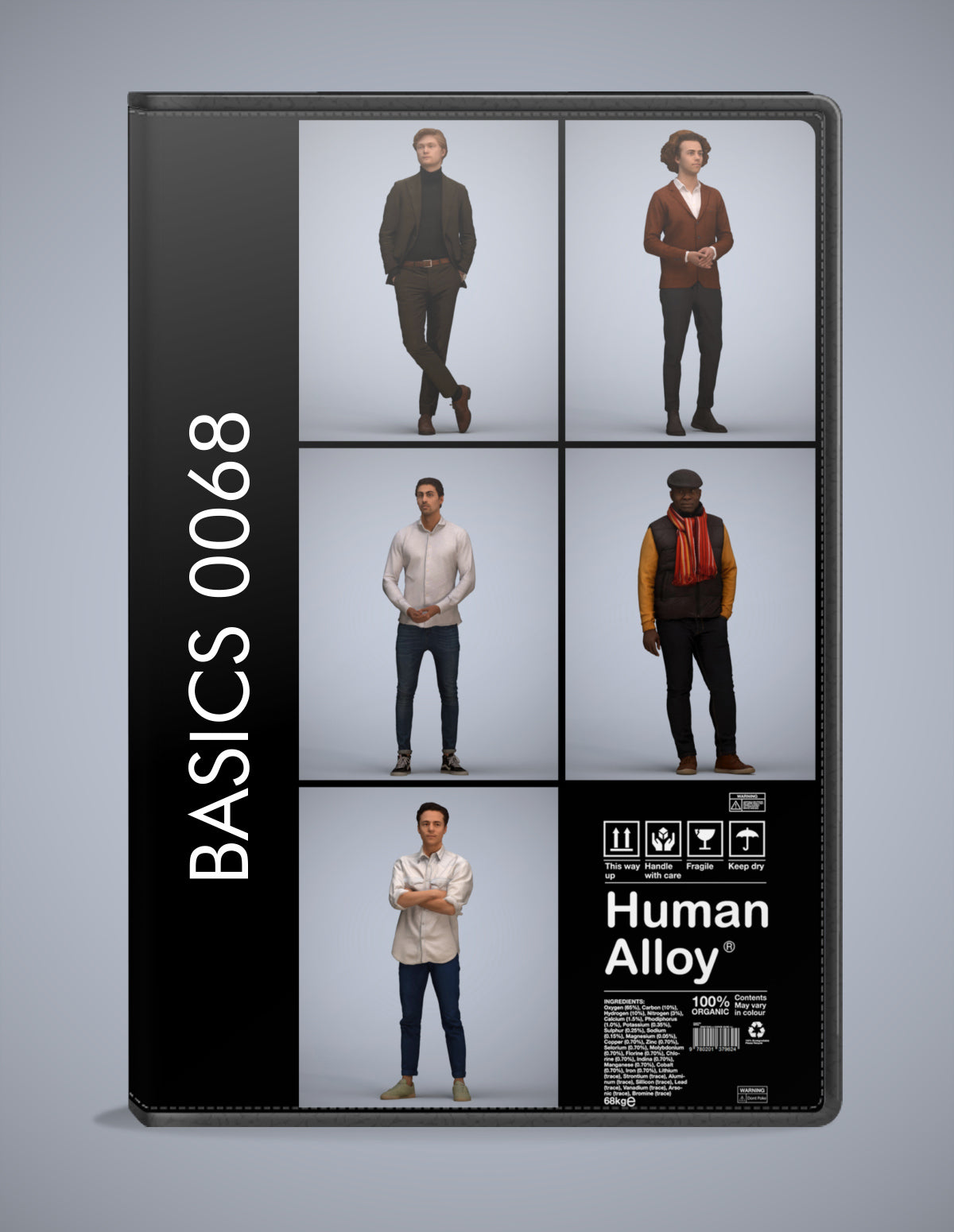 photogrammetry 3D people standing collection, 5 realistic human models archviz FBX