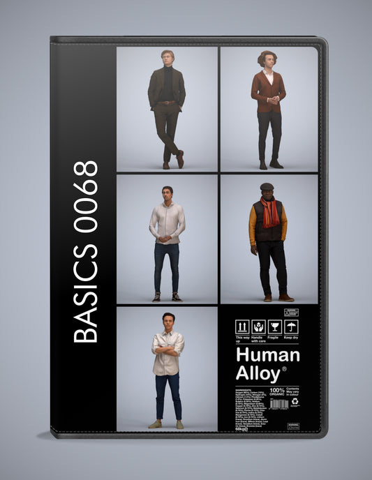 photogrammetry 3D people standing collection, 5 realistic human models archviz FBX