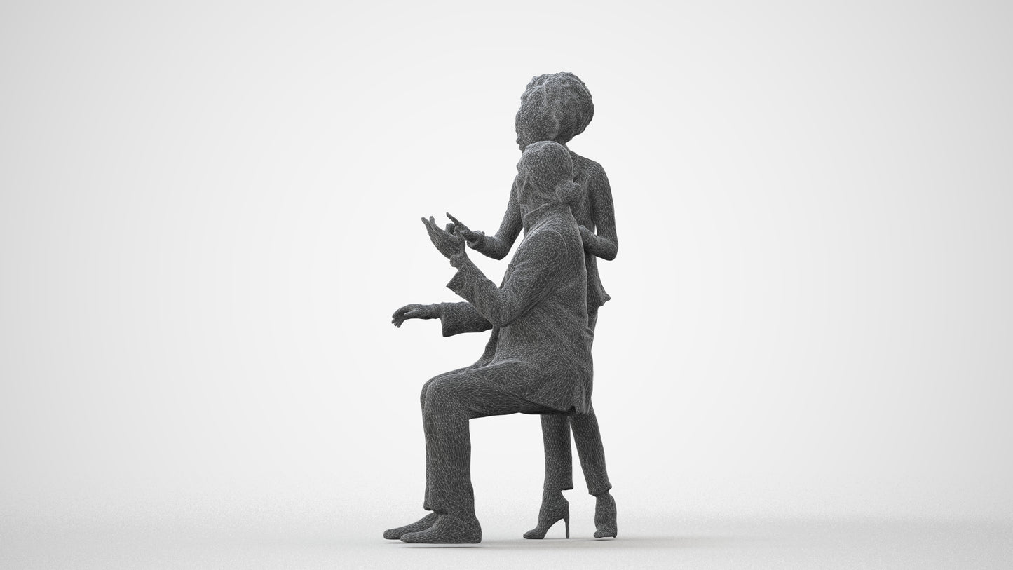 realistic 3D people woman business, render-ready for V-Ray and Corona, FBX OBJ, square thumbnail