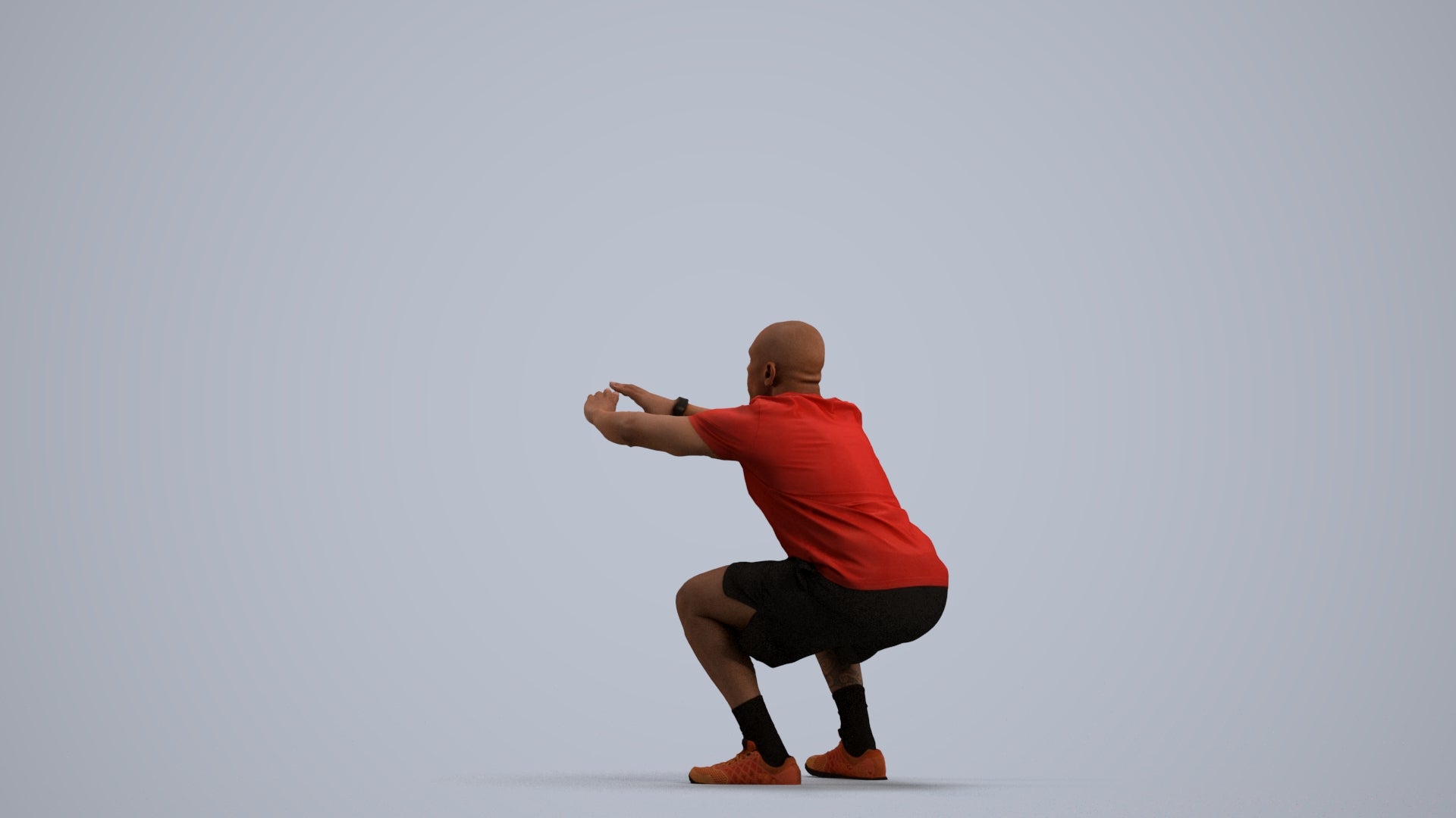 photogrammetry 3D man sport, realistic human model archviz FBX, front view render