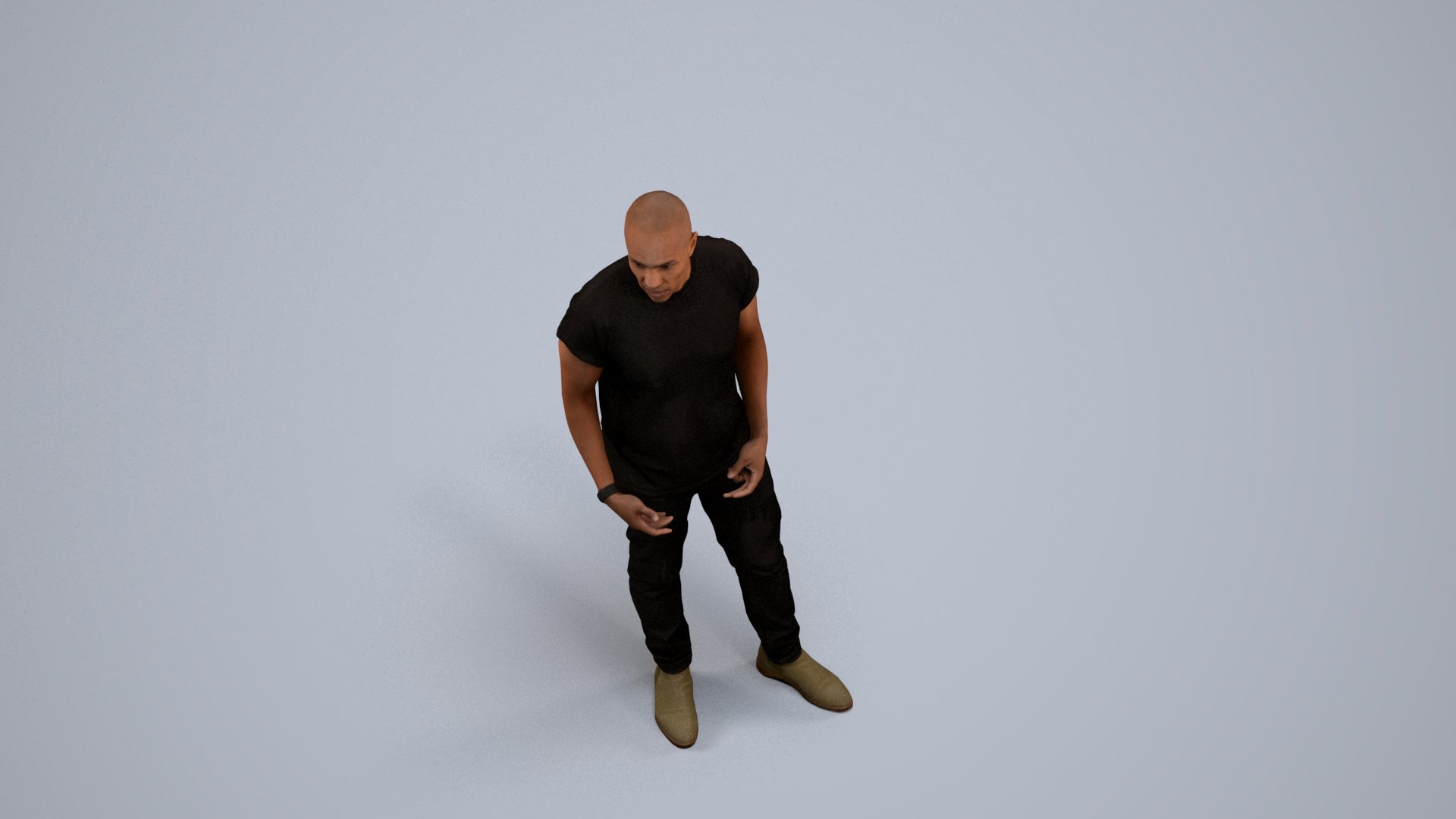 realistic 3D people man casual standing, render-ready for V-Ray and Corona, FBX OBJ, back view render