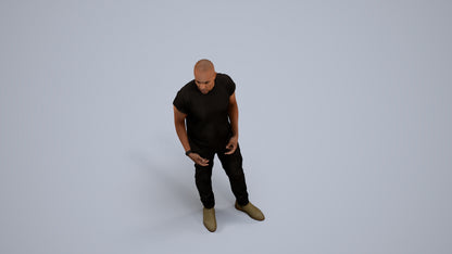 realistic 3D people man casual standing, render-ready for V-Ray and Corona, FBX OBJ, back view render