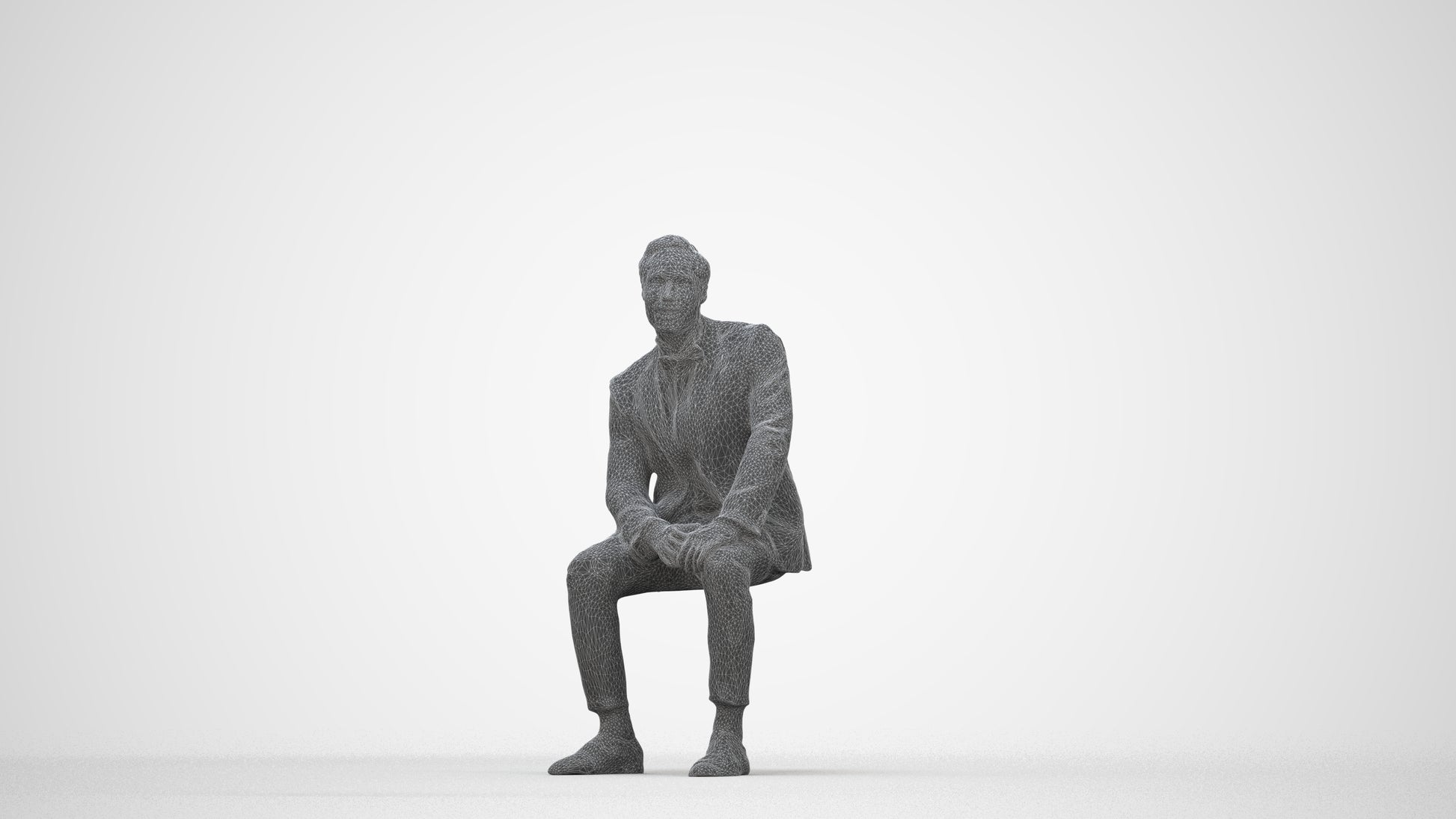 realistic 3D people man formal formalaffairs, render-ready for V-Ray and Corona, FBX OBJ, wireframe back view