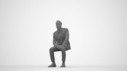 realistic 3D people man formal formalaffairs, render-ready for V-Ray and Corona, FBX OBJ, wireframe back view
