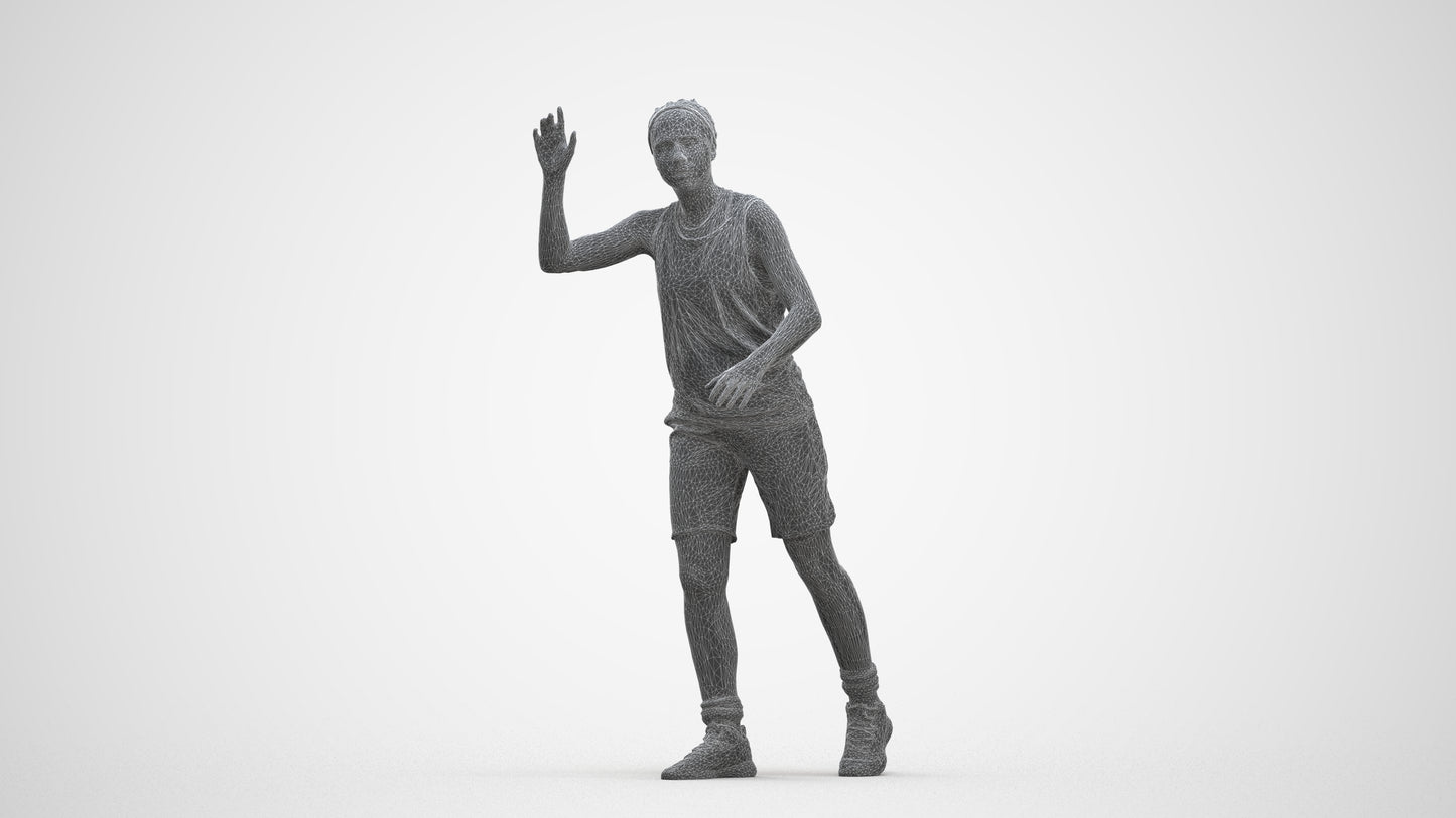 realistic 3D woman sport, scanned archviz people for Blender and 3ds Max, three-quarter front view render