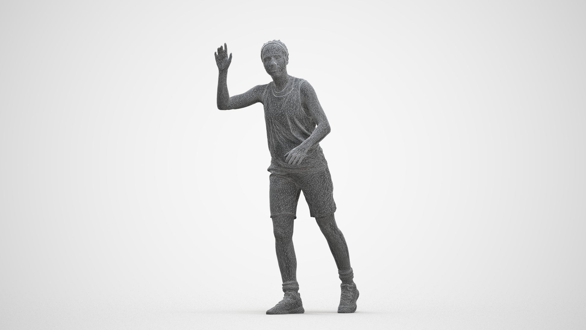 realistic 3D woman sport, scanned archviz people for Blender and 3ds Max, three-quarter front view render