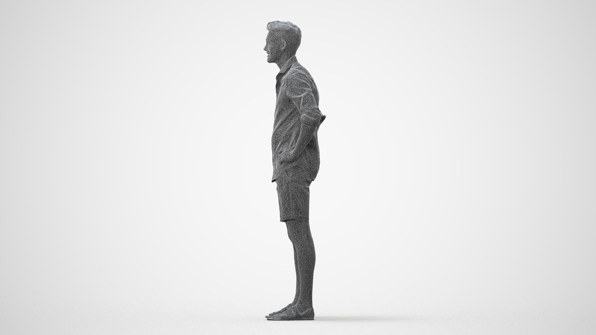 3D scanned man standing casual, photorealistic archviz people for Enscape and SketchUp, square thumbnail