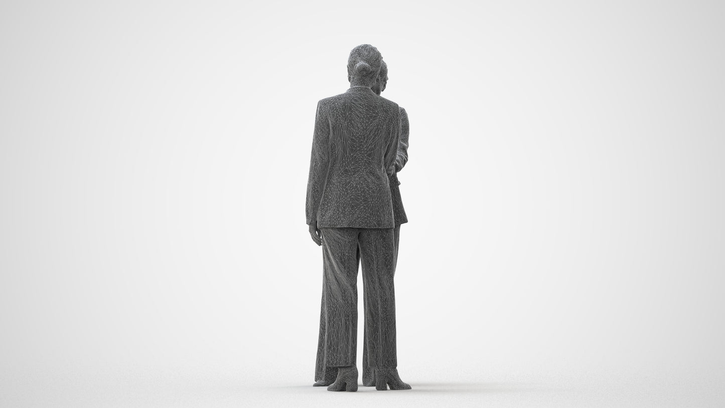 realistic 3D woman business, scanned archviz people for Blender and 3ds Max, square thumbnail