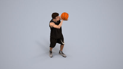 3D people model man sport, scanned human for 3ds Max rendering, back view render