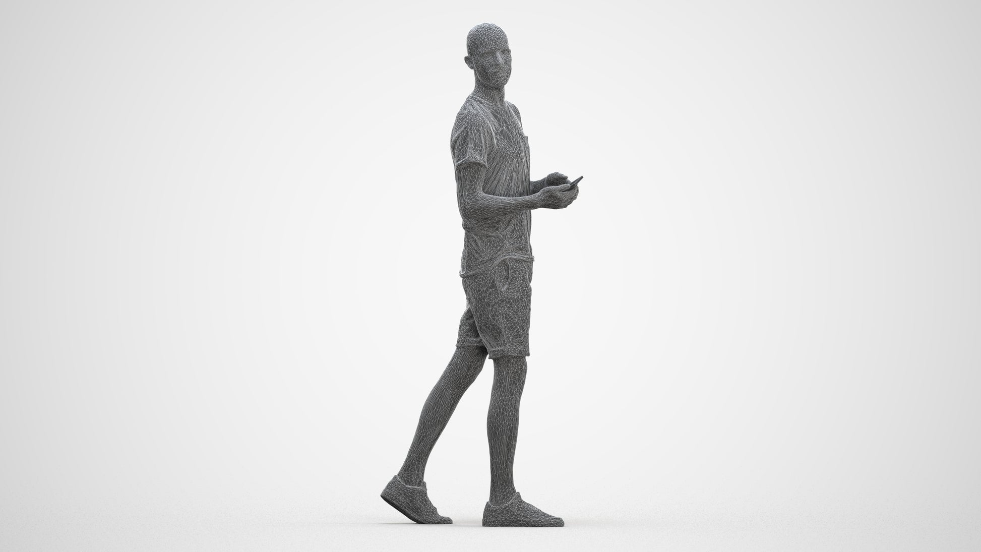 realistic 3D people man casual standing, render-ready for V-Ray and Corona, FBX OBJ, three-quarter front view render