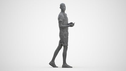 realistic 3D people man casual standing, render-ready for V-Ray and Corona, FBX OBJ, three-quarter front view render