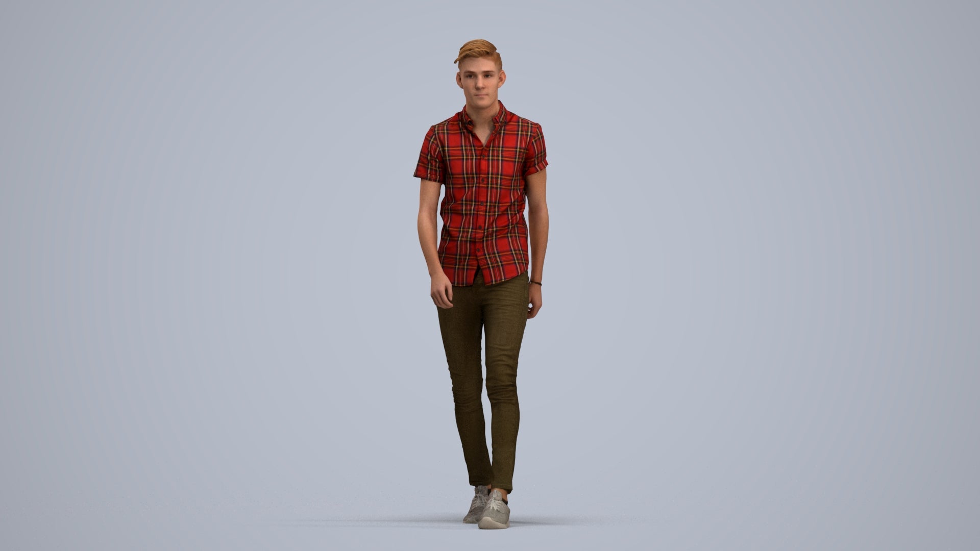 realistic 3D man casual walking, scanned archviz people for Blender and 3ds Max, standing pose render