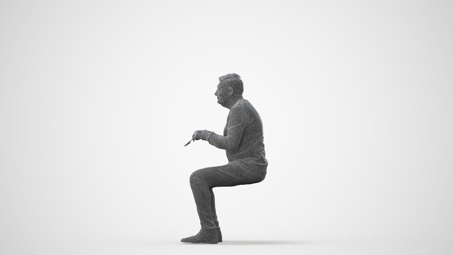 photogrammetry 3D man casual business, realistic human model archviz FBX, square thumbnail