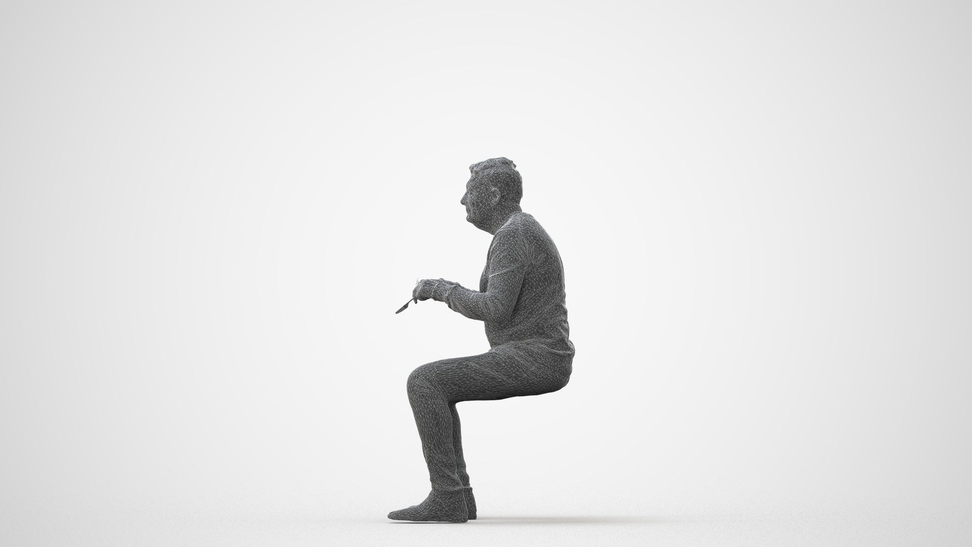 photogrammetry 3D man casual business, realistic human model archviz FBX, square thumbnail
