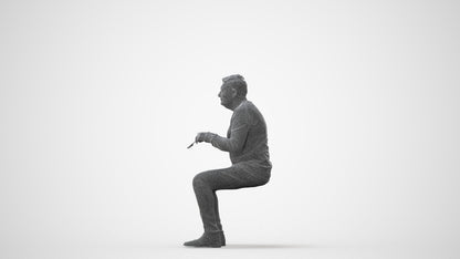 photogrammetry 3D man casual business, realistic human model archviz FBX, square thumbnail