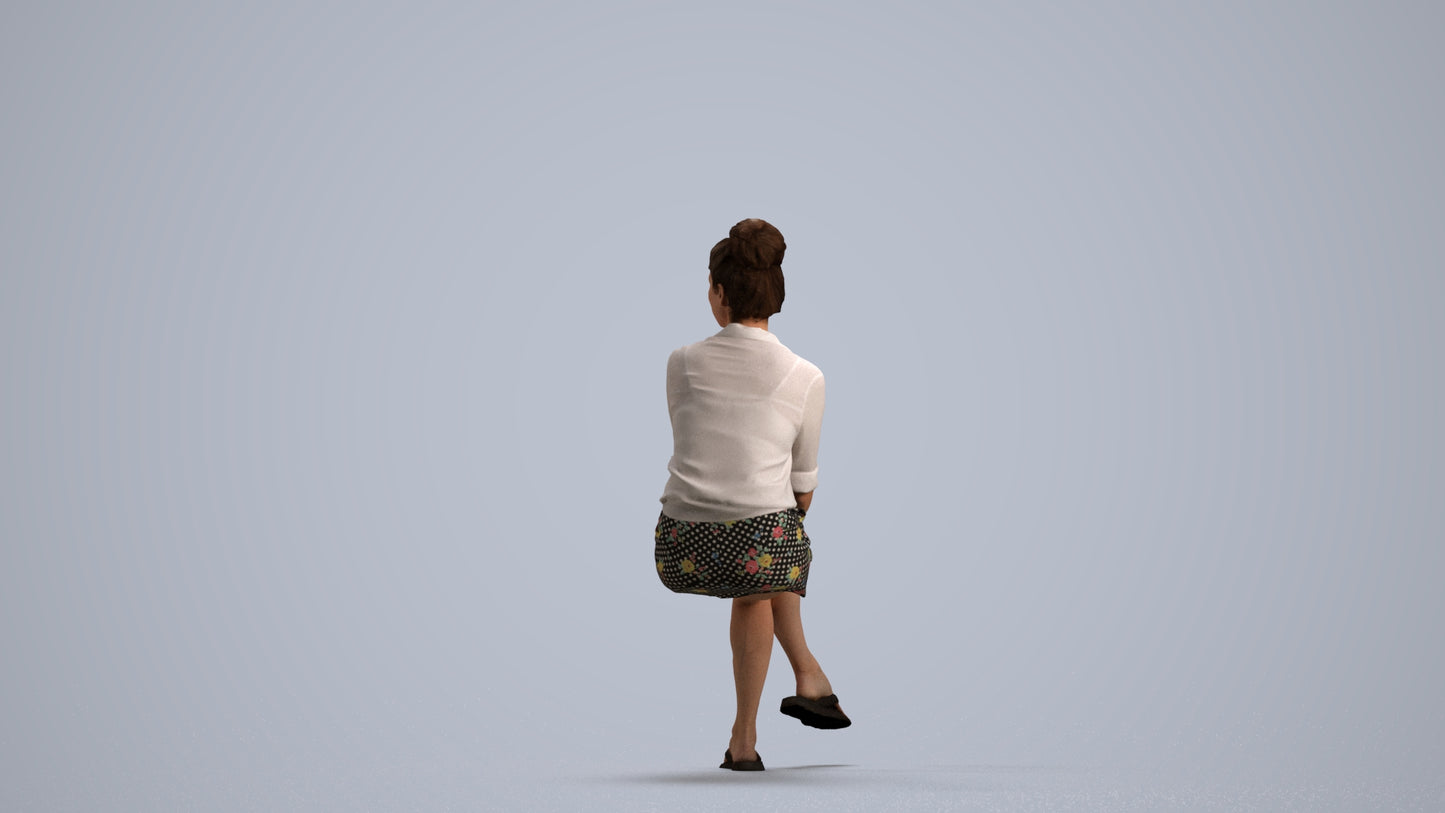 realistic 3D woman casual mix, scanned archviz people for Blender and 3ds Max, front view render