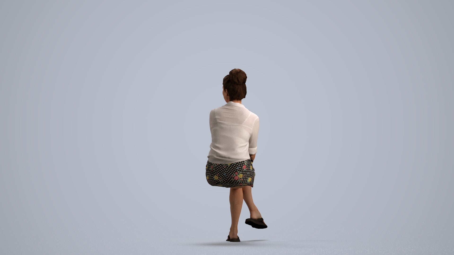 realistic 3D woman casual mix, scanned archviz people for Blender and 3ds Max, front view render