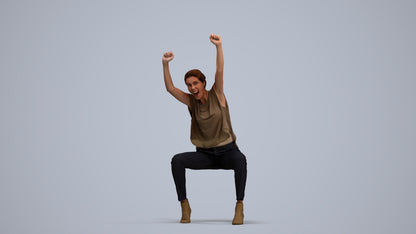 realistic 3D people woman casual sitting, render-ready for V-Ray and Corona, FBX OBJ, standing pose render