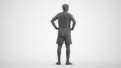 realistic 3D human man sport, archviz people FBX OBJ for Blender, wireframe front view